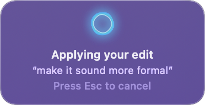 Quick Edit applying the edit: make it sound more formal.